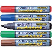 The EK-519 Artline Dry Safe Whiteboard Markers 2.0mm Chisel Tip are available in many colors, each color sold individually. : The colors are vibrant even after the cap has been left off for 48 hours. | They are fast drying and RoHS compliant.