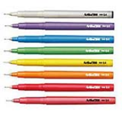 The EK-200CC Artline Glossy Color "Sign" Pens 0.4mm Fine Point are smear resistant and are used on general writing surfaces-paper and cardboard.|They are available in Purple, Blue, Green, Yellow, Orange, Red,Pink and Black and are sold individually.