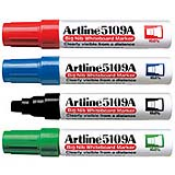Artline Big Nib Whiteboard Markers 10.0mm Chisel Tip have consistent dense ink flow, available at Xstampers.com