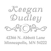 Monogram Embosser Style CE-50032 is used for creating a return address, visit Xstampers.com for more