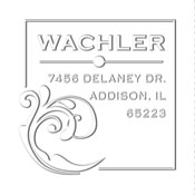Monogram Embosser Style CE-50062 is used for creating a return address, visit Xstampers.com for more