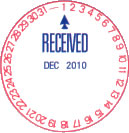 Stock Rotary XpeDater-DATE	comes with a red outer ring for the DATE, and blue for the RECEIVED (copy) @ Xstampers.com for more