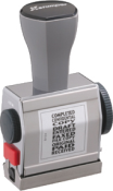 10-in-1 Phrase Stamps prints with the Commonly Used Phrases in one convenient Stamp: Completed, Confidential, Copy, Draft, Entered, Faxed, File Copy, Original, Paid, Received. Prints inRed Ink
Impression Dimensions: 3/16" x 1-1/2"
10-in-1 Phrase Stamp -